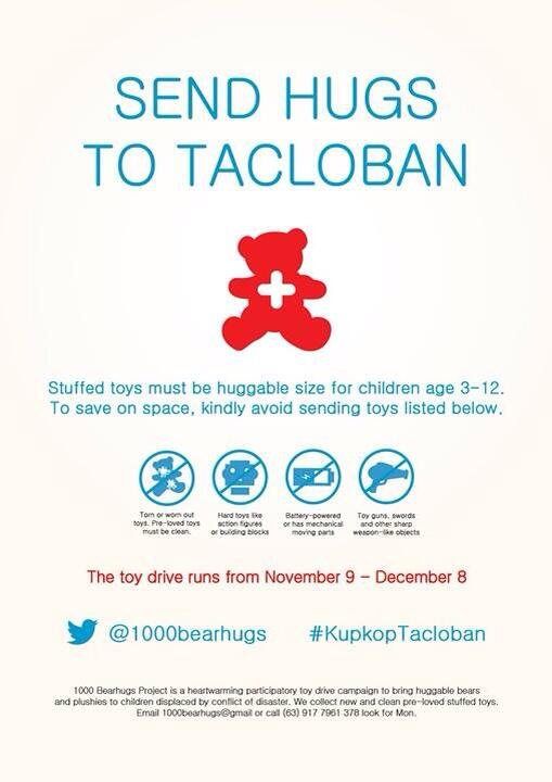 send hugs to tacloban