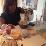 making breakfast at our apartment