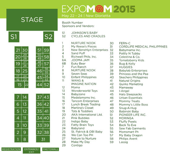 Expo Mom Booth Map