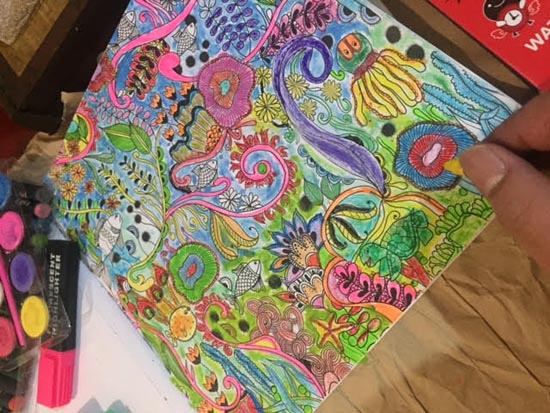 my husband's work in coloring book