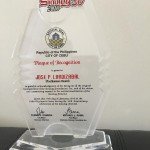 plaque of recognition to jose p lardizabal sinulog