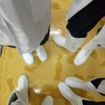 white boots at the BAVI processing